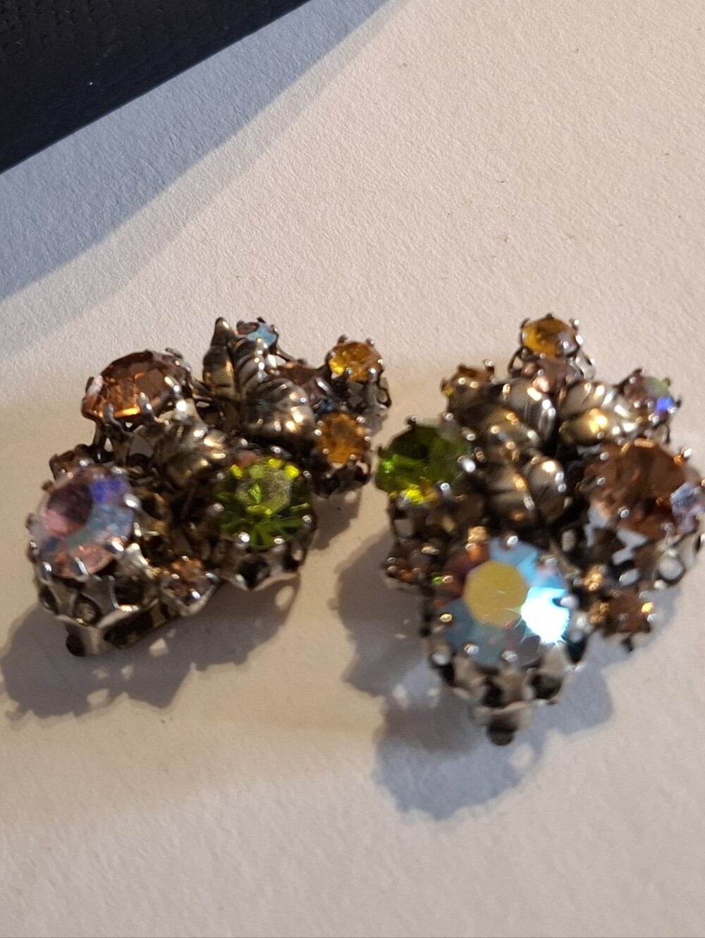 Vintage Austrian Rhinestone Clip-On Earrings
